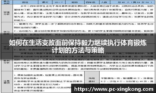 如何在生活变故面前保持毅力继续执行体育锻炼计划的方法与策略